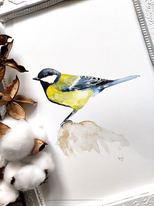 obrazy Akwarela sikorka