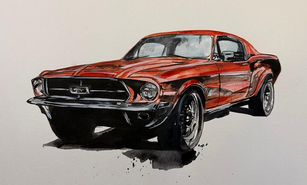 obrazy Ręcznie malowany obrazek " Mustang"