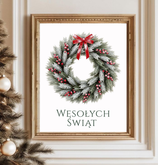 plakaty PLAKAT choinka vintage grafika drzewko