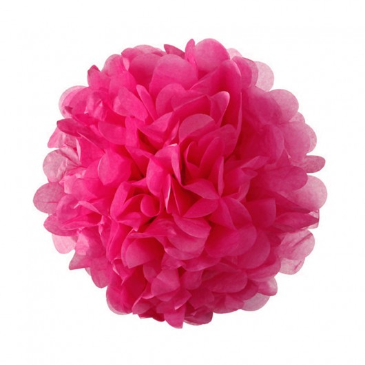Pompony papierowe fuksjowe 35 cm Wiewiórka i Spółka