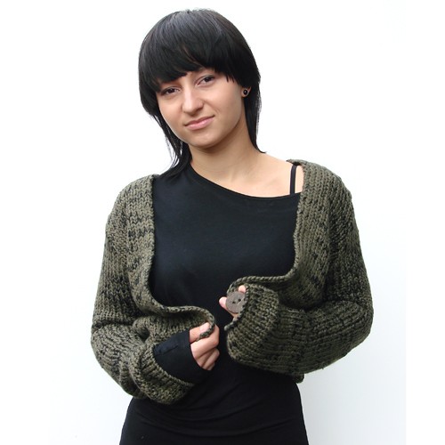 sweterek khaki S halo pracownia
