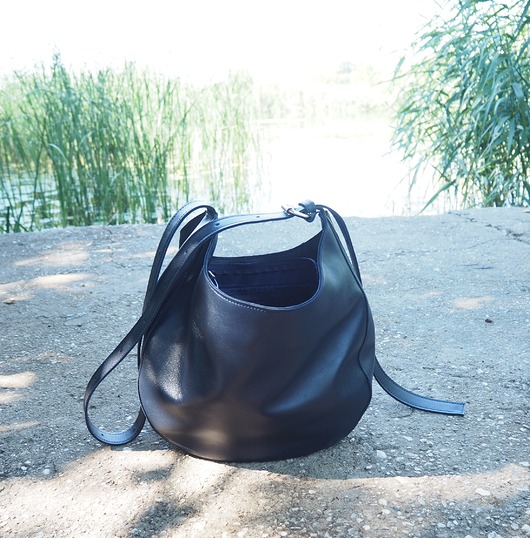 torby na ramię Granatowa, duża skórzana torba listonoszka