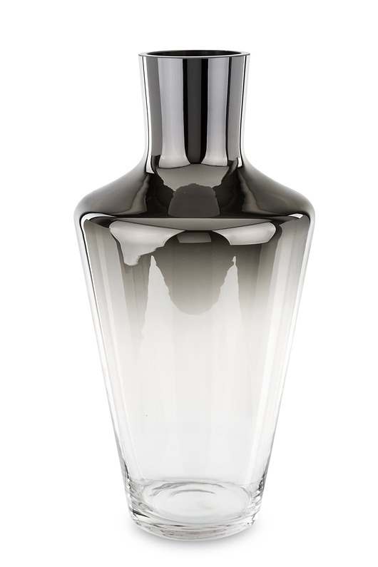wazony Wazon szklany srebrny 39,5x20x20 cm ARGENTO-2 tall