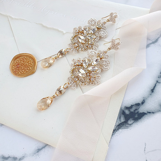 Biżuteria ślubna Kolczyki ślubne Lace Me Long