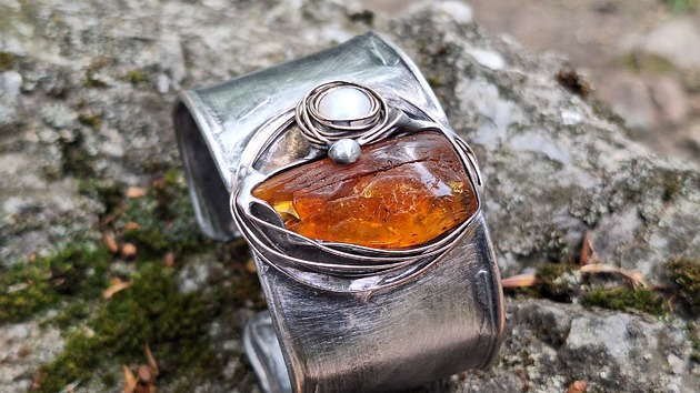 bransoletki wire wrapping Bałtyk -  bransoletka regulowana