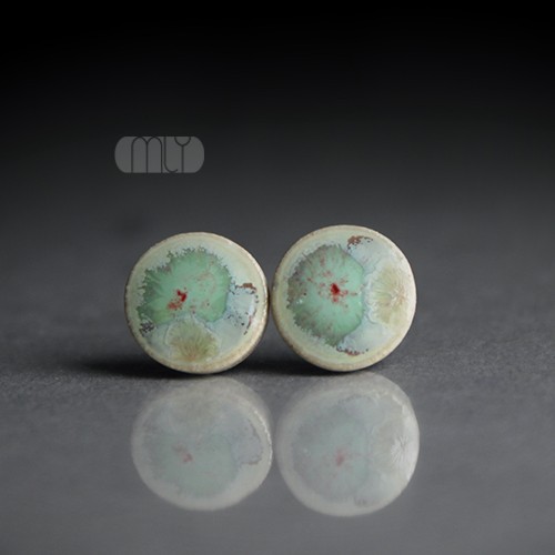 kolczyki ceramiczne Krystaliczne 11mm/stal chirurgiczna/