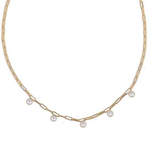 chokery Srebrny pozłacany naszyjnik choker łańcuch z cyrkoniami