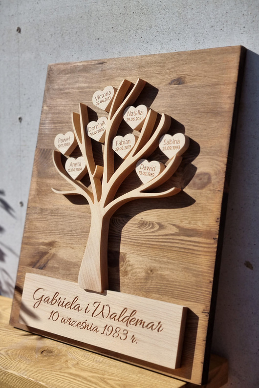 dodatki - różne Drzewo genealogiczne na zamówienie, wzór serca