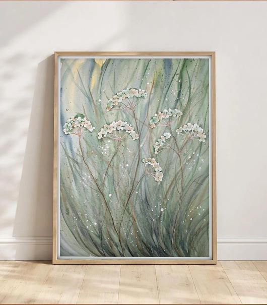 grafiki i ilustracje Oryginalna akwarela. Łąka 30x40