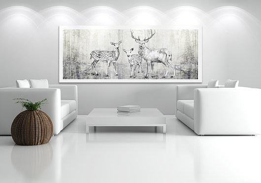 OBRAZ NA PŁÓTNIE -150x60cm - JELENIE W NATURZE LUdesign gallery