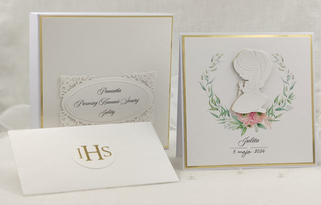 kartki na komunię Kartka na komunię z pudełkiem i kopertą, LG 52C