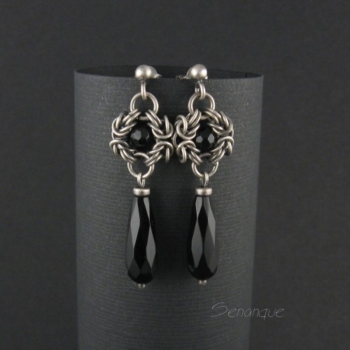 LITTLE BLACK DRESS - srebro i onyks Senanque
