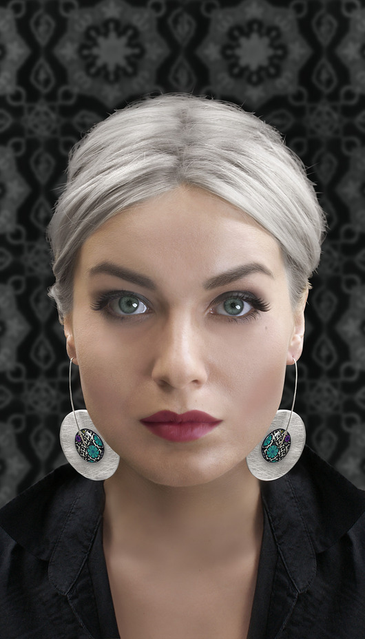 kolczyki srebrne Kolczyki srebrne CIRCLES Azurra Folk - długie lekkie etno