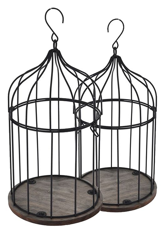 kwietniki Kwietnik Klatka Dekoracyjna 2 szt. Czarna