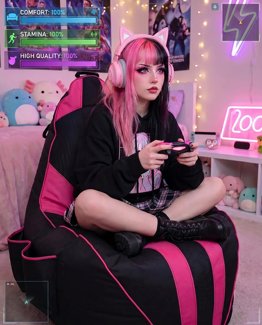 pufy do siedzenia Puf gamingowy GAMEBAGOS magenta