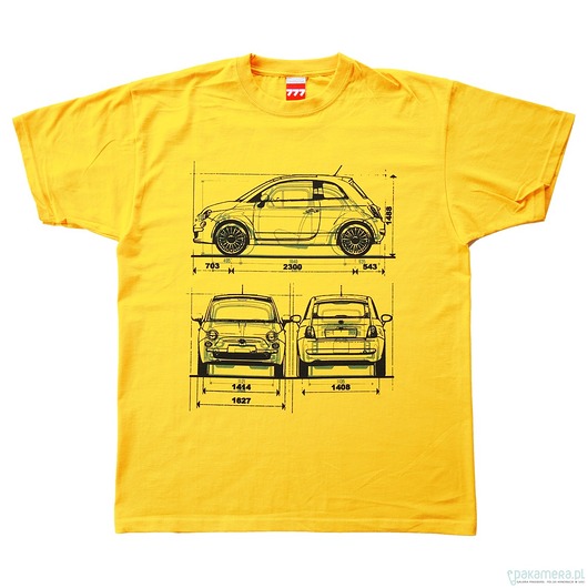 koszulka FIAT 500 NEW YELLOW tshirt 777 Tshirts