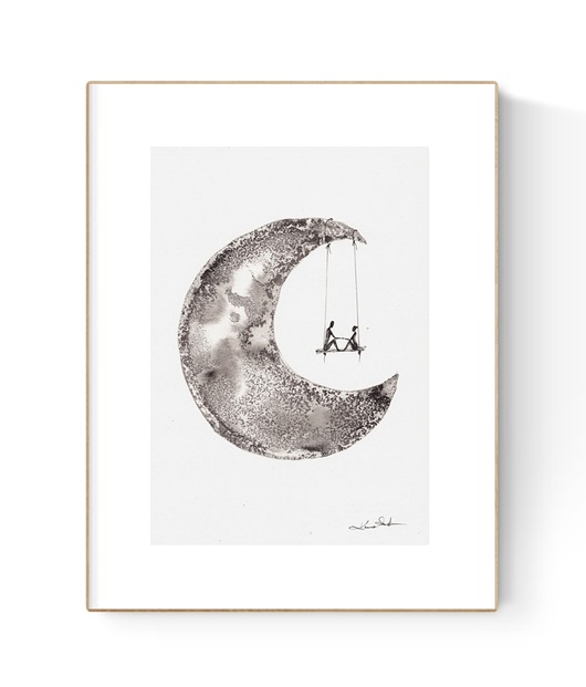 obrazy Grafika 21X30 malowana ręcznie na papierze