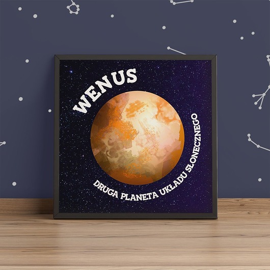 Plakat dziecięcy PLANETA WENUS - kwadrat trochę na ścianę