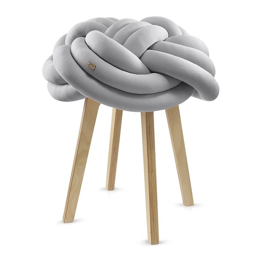 poduszki supły Pokrowiec KNOT STOOL szary SALE