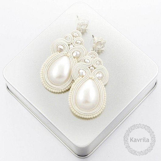 kolczyki soutache romantic creamy kavrila