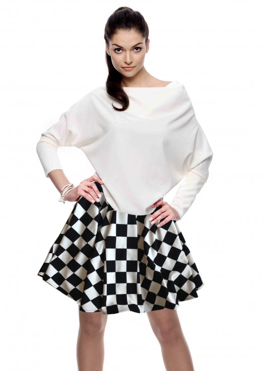 Efektowna spódniczka - BLACK&WHITE Cream