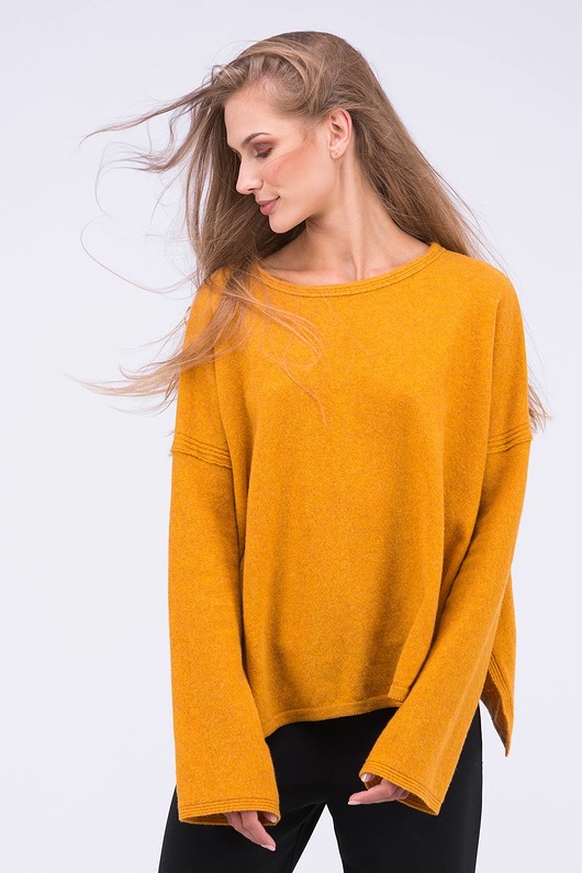 swetry damskie  Sweter Oversize Alaska Szafranowy
