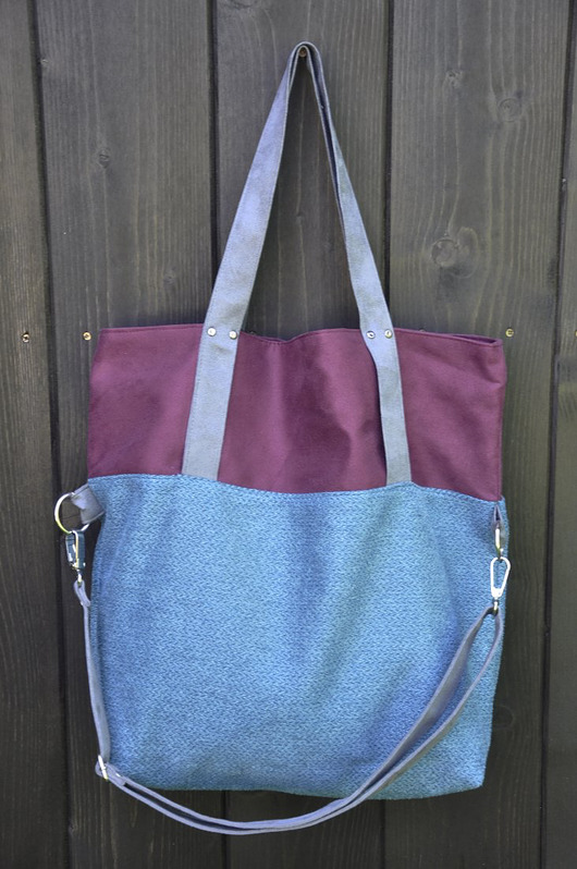 torby na ramię Torba na ramię-color block-turkus,oberżyna,szary