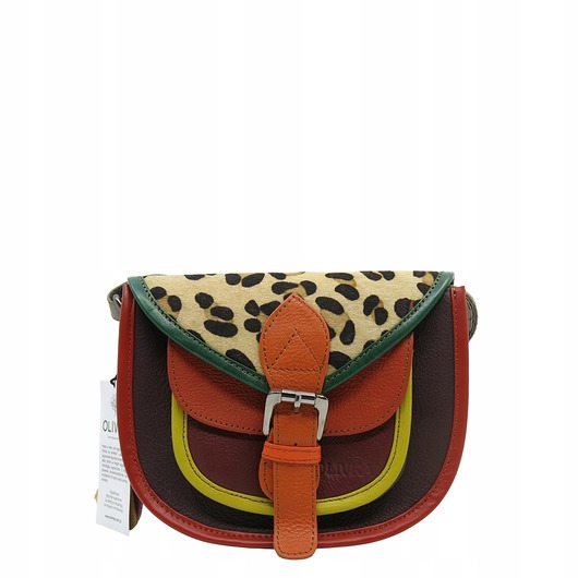 torby na ramię Torebka damska listonoszka skórzana regulowany pasek kolorowa OLIVKA