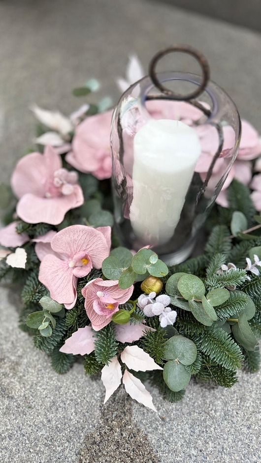 wianki Naturalny wianek NAGROBNY - 45cm