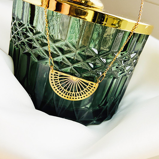 złote naszyjniki Geometryczny NASZYJNIK , złota zawieszka Art deco