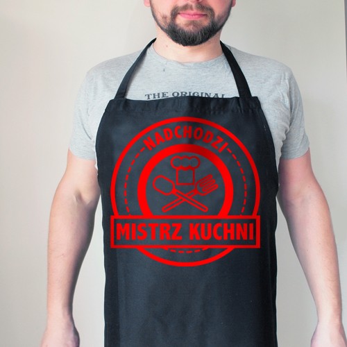 Mistrz kuchni Fartuch czarny ONE MUG A DAY