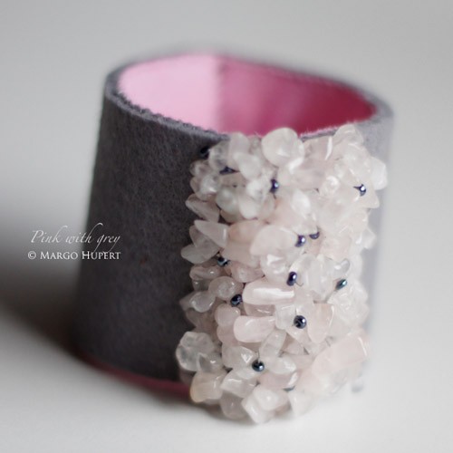 kwarc różowy z szarością FlowerFelt Design