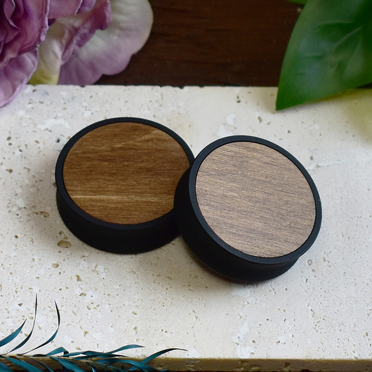 biżuteria różna Tunele do uszu 10-100mm / wypełnienie z drewna / jasny orzech