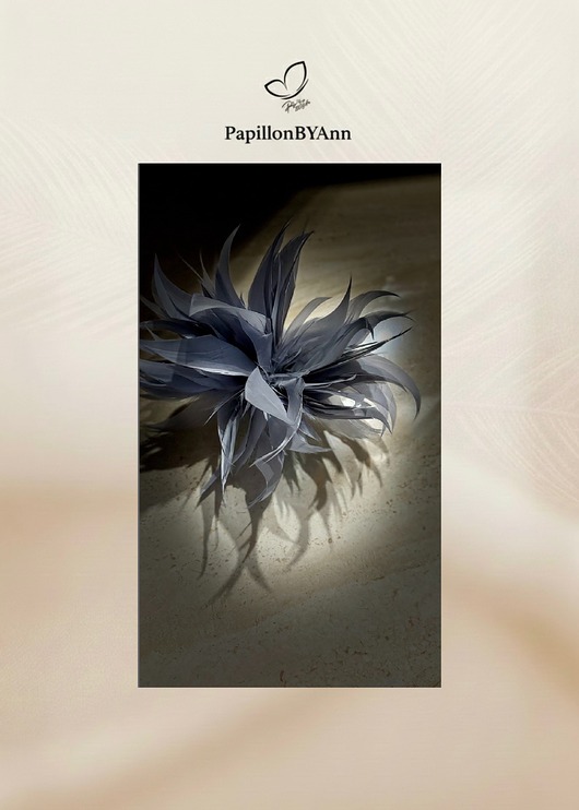 broszki Broszka z piór szara