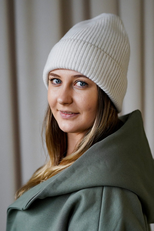 czapki damskie Czapka Gentle Cashmere Krem
