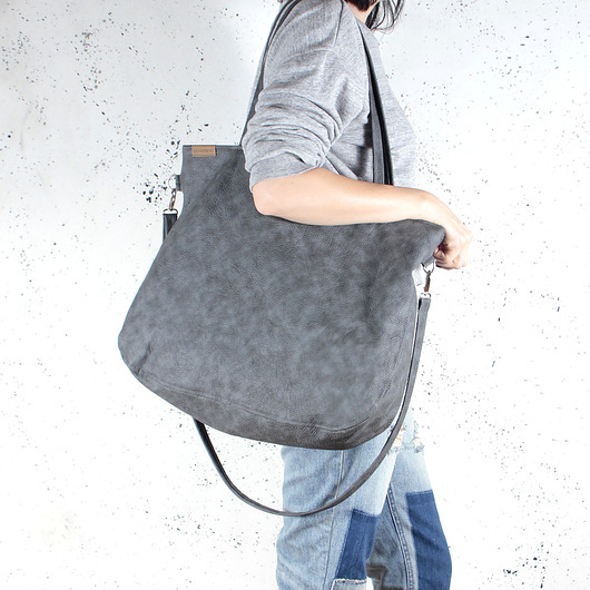 Big Pacco bag torebka grafitowa tekstura vegan hairoo