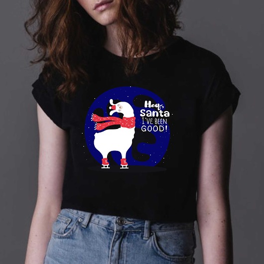 t-shirt damskie Koszulka damska organiczna Hey Santa