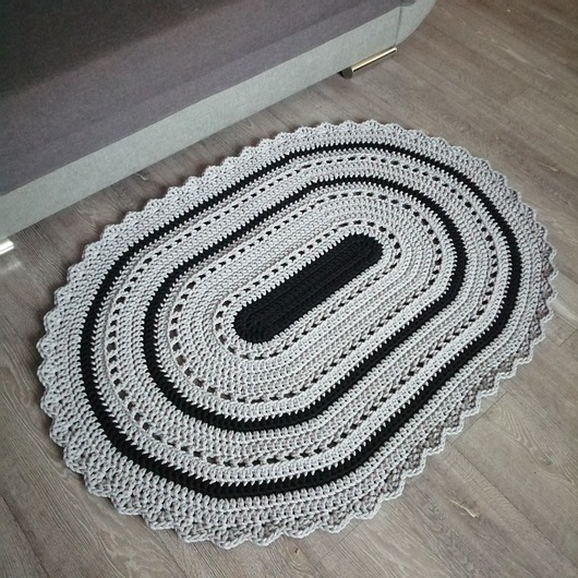 dywany Dywan owalny ze sznurka bawełnianego 100cmx140cm