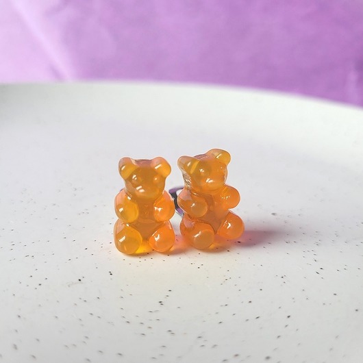 klipsy Klipsy pomarańczowe misie haribo
