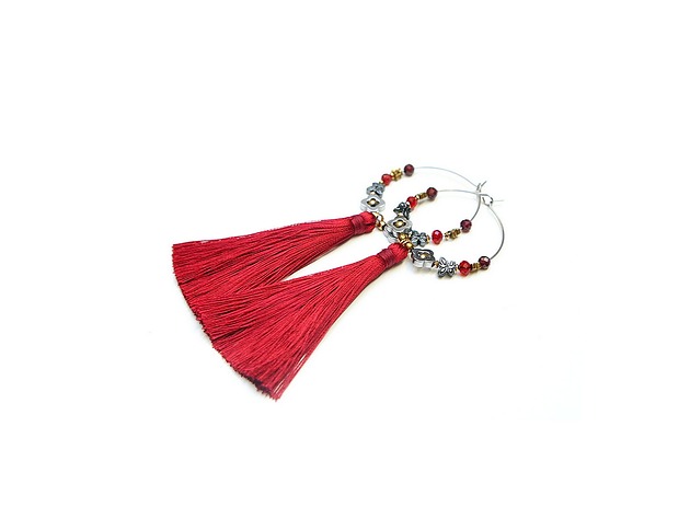 kolczyki chwosty Kolczyki chwosty Alloys Collection /boho/ szkarłat vol 8