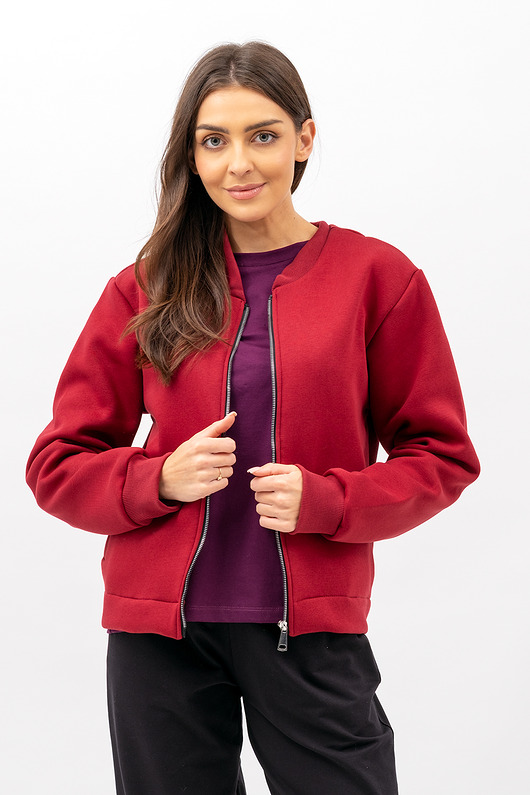 kurtki damskie Kurtka dresowa ,,HANA" bordo