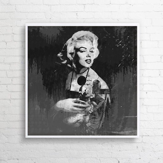 Obraz na płótnie "Mickey Monroe" 80x80 cm Krzanoo