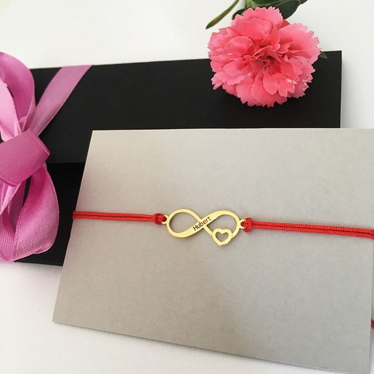 bransoletki na sznurku Bransoletka Znak nieskończoności + grawer