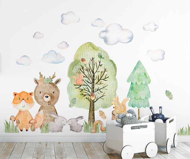 naklejki ścienne do pokoju dziecka Naklejki na ścianę dla dzieci - WOODLAND II