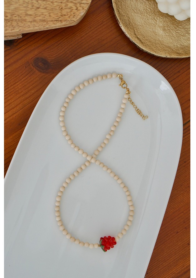 korale Naszyjnik z maliną i jaspisem