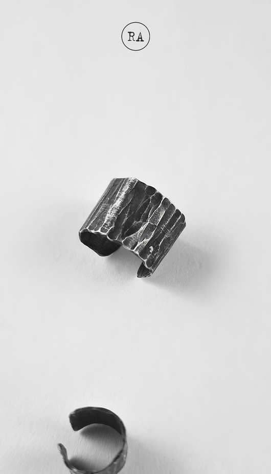 nausznice Nausznica na ucho srebro WOODS