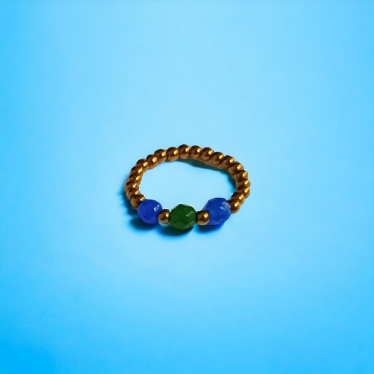 pierścionki elastyczne Pierścionek : golden summer III :: jadeit, hematyt.