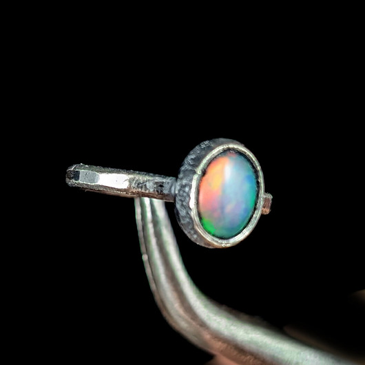 pierścionki srebrne Pierścionek Little rainbow- opal