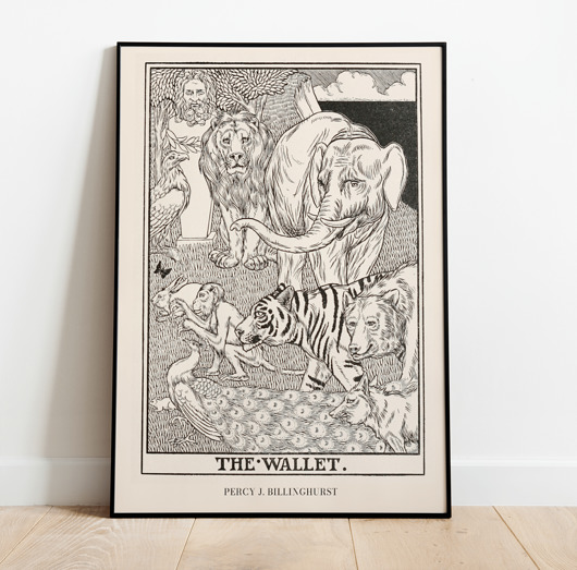 plakaty Plakat vintage szkic wild animals lion