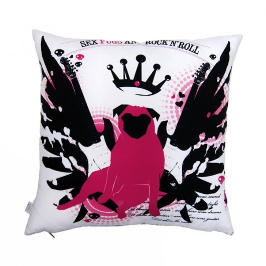 Sex Pugs Rock - poduszka dekoracyjna Pink Pug Design